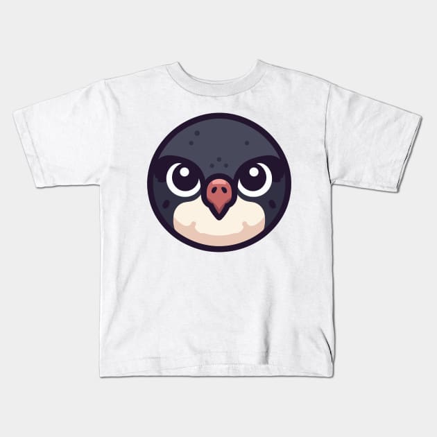 Cute Vectoral Peregrine Face Kids T-Shirt by CreativeArtss